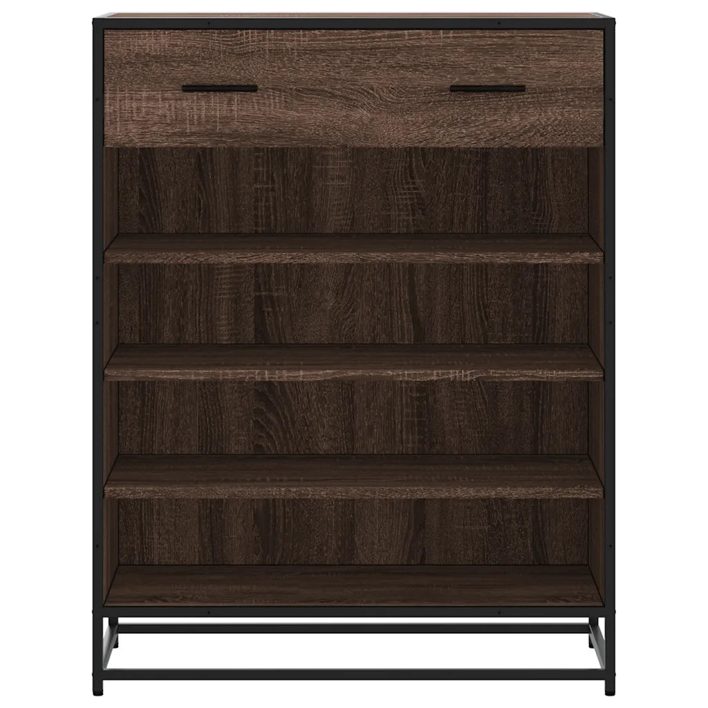 Scarpiera Rovere Marrone 75x38x97,5cm Legno Multistrato Metallo 3300879