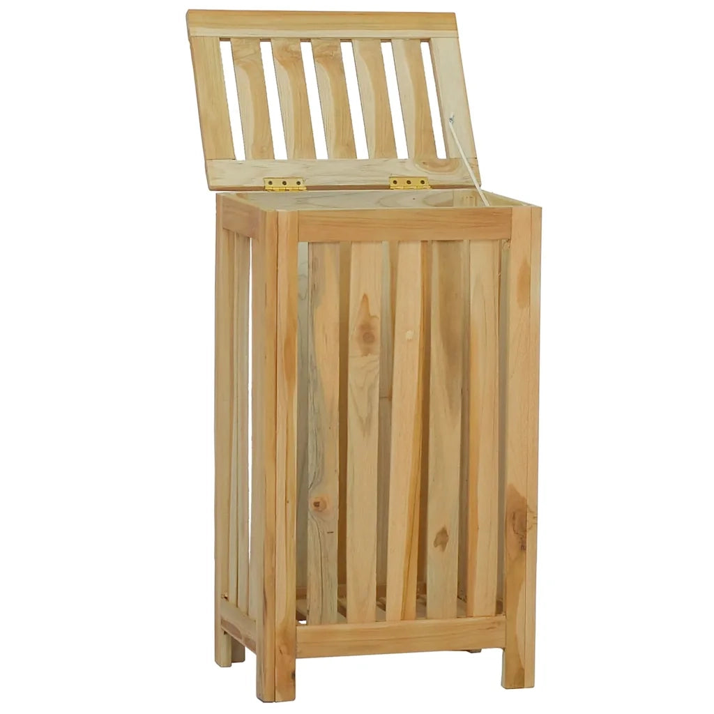 Cesto del Bucato 35x25x60 cm in Legno Massello di Teak 340758