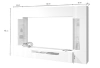 Parete Attrezzata Soggiorno 200x40x35 cm Egypt Bianco Lucido