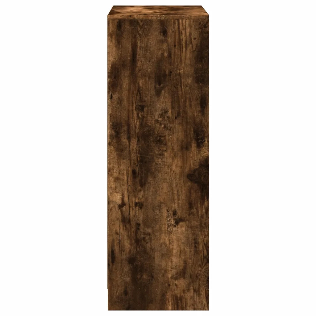 Credenza con LED Rovere Fumo 72x34x100 cm in Legno Multistrato 852163