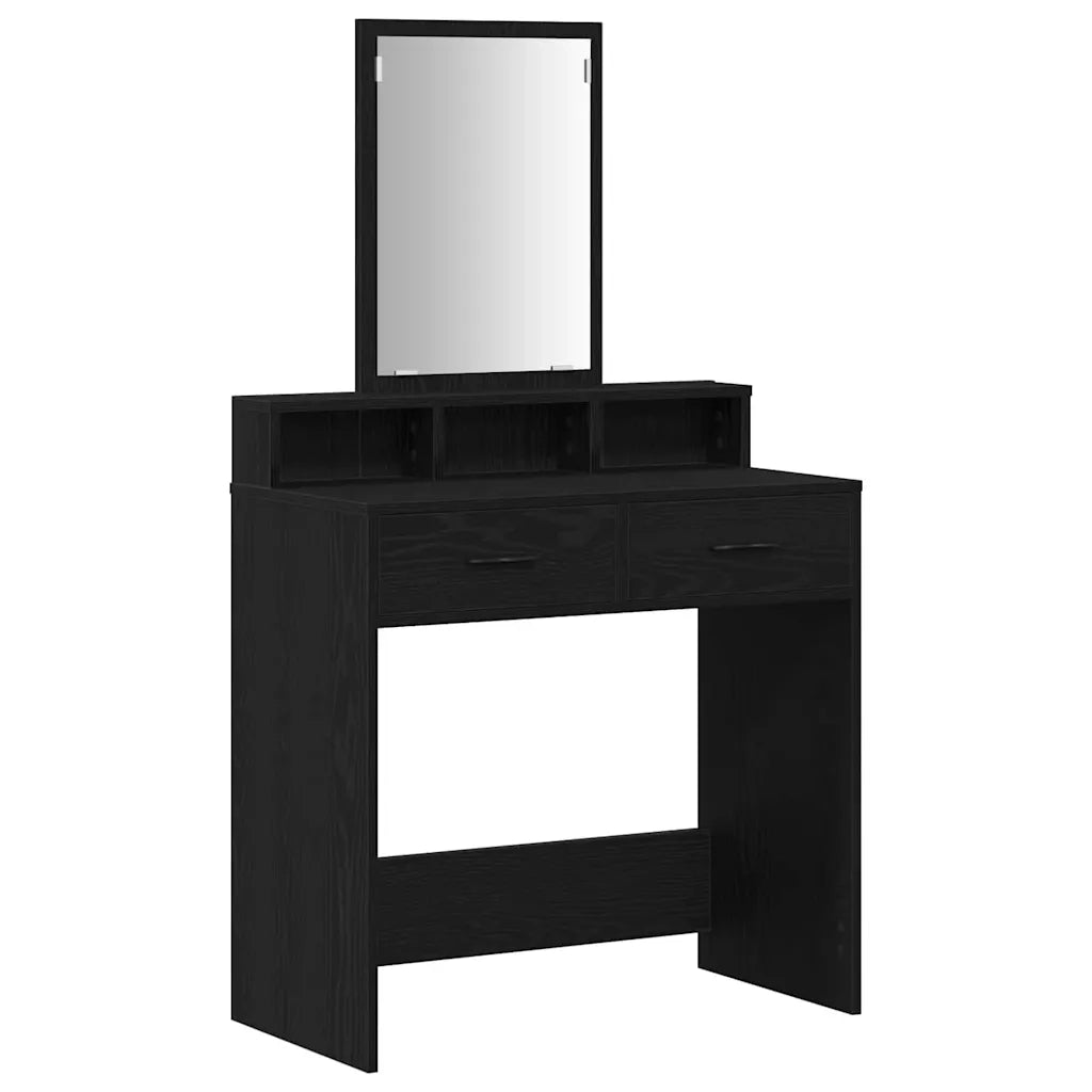 Tavolo da Trucco Rovere Nero 79 x 41 x 140 cm Legno multistrato 865137