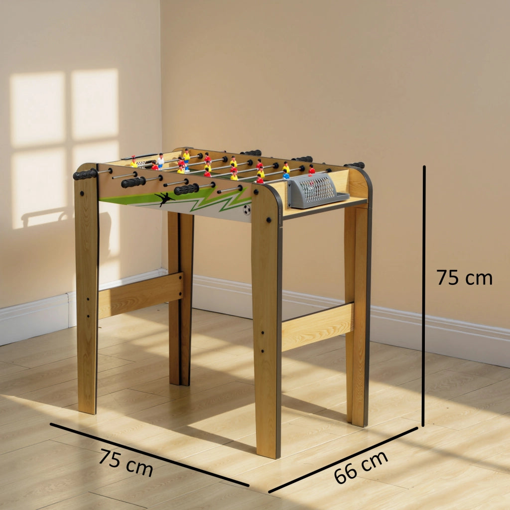 Tavolo da calcio per bambini in legno con marcatori e 18 giocatori ¨C zephmum ¨C naturale 75x66x75 cm