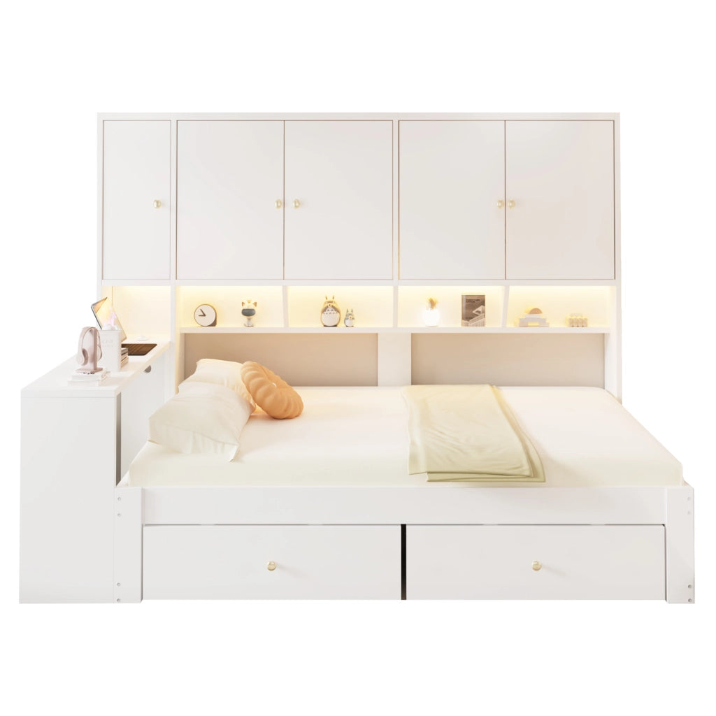 letto multifunzione mdf bianco 95 x 235 cm