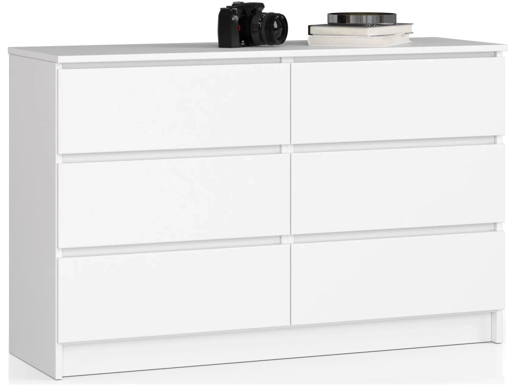 Cassettiera AKORD K120 Bianca 120 cm 6 cassetti 120x40x77 cm
