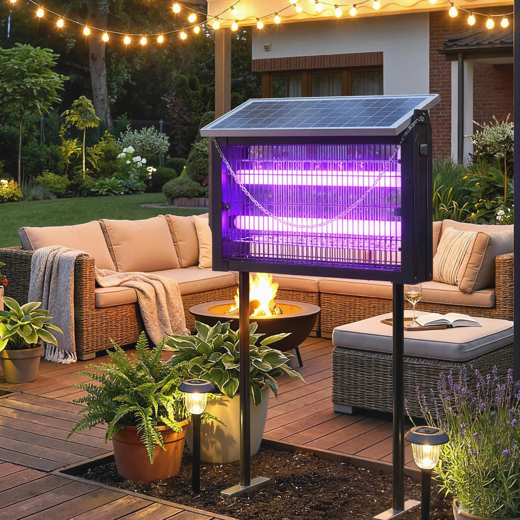 Lampada Antizanzare da Esterno a Energia Solare ¨C zephmum ¨C 45x18x90 cm, Nero