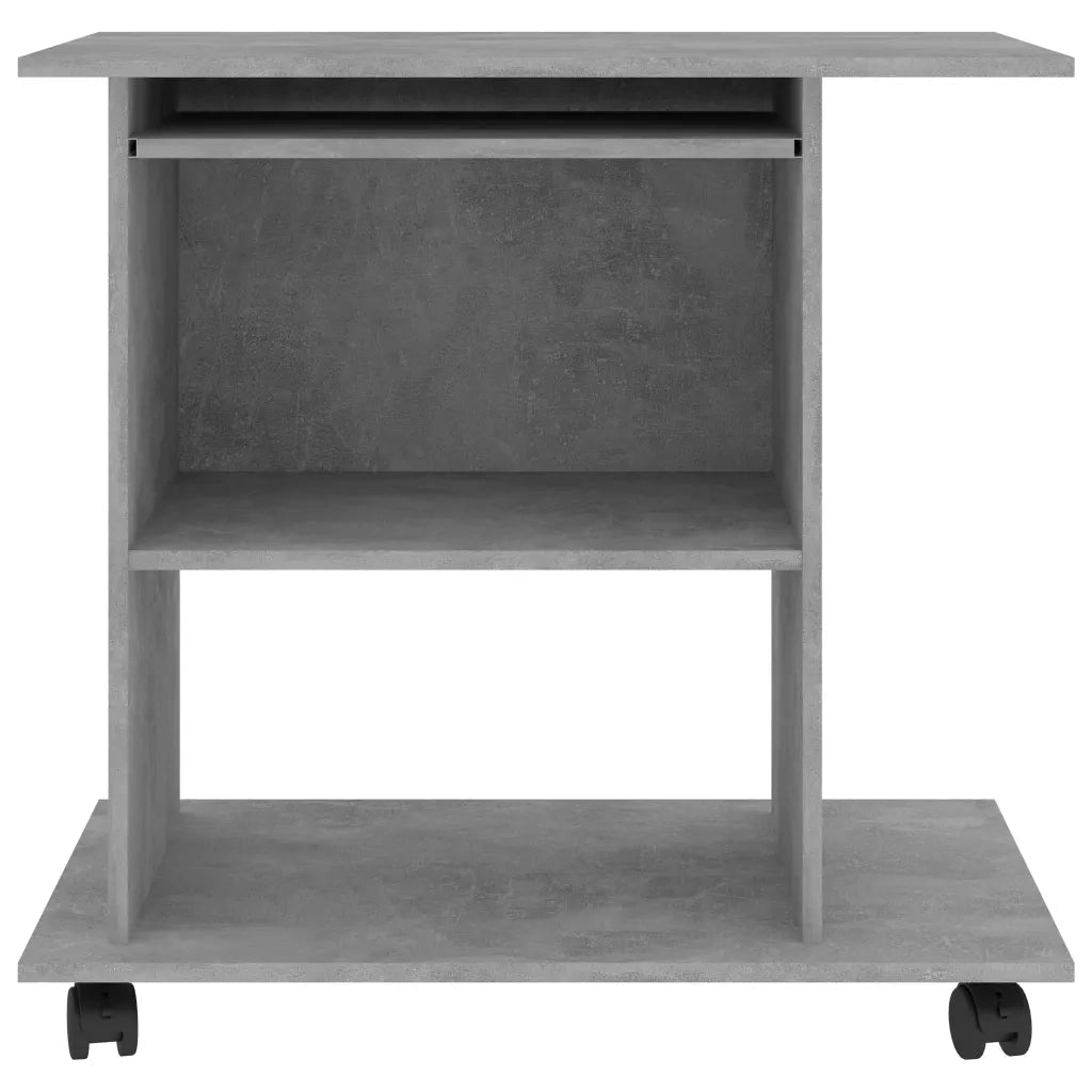 Scrivania Computer Grigio Cemento 80x50x75 cm Legno Multistrato 802898
