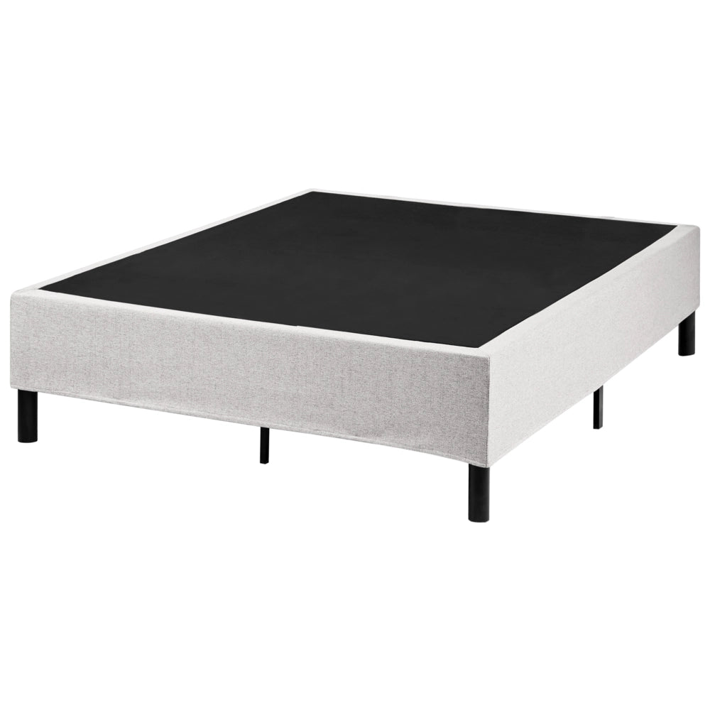 Letto matrimoniale con rete in tessuto 120 x 200 cm con materasso a molle insacchettate senza testiera camera da letto grigio chiaro
