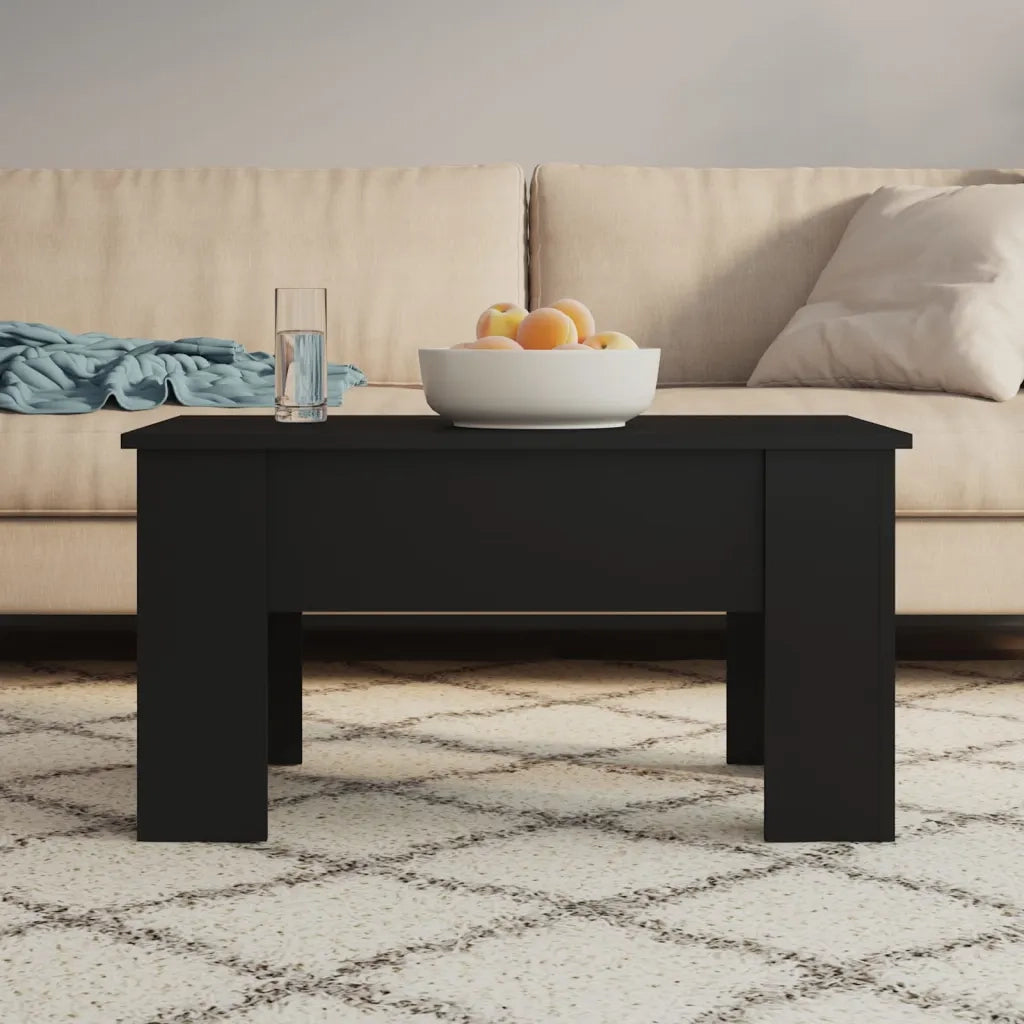 Tavolino da Salotto Nero 79x49x41 cm in Legno Multistrato 809693