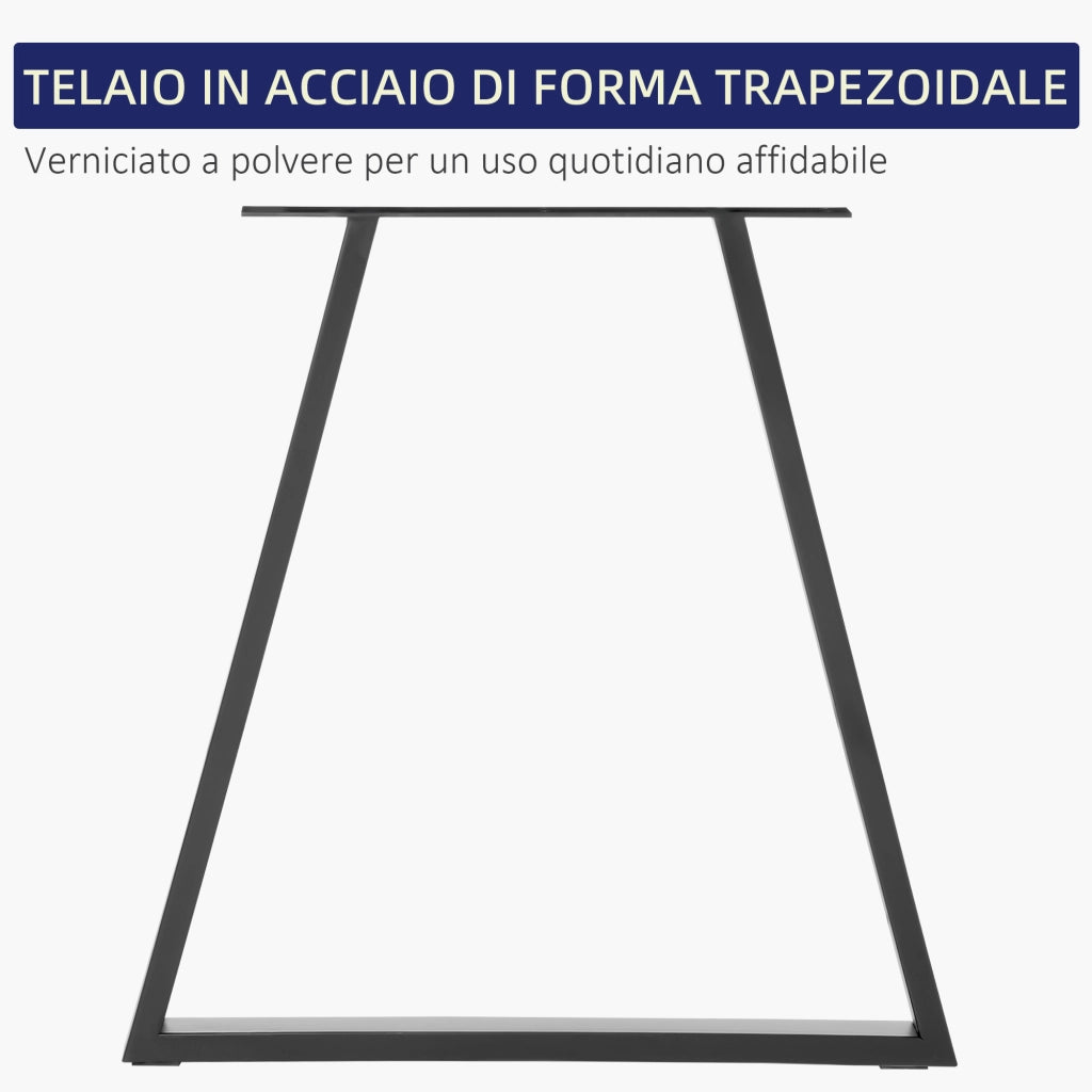 Gambe per Tavolo Trapezoidali in Acciaio ¨C Zephmum ¨C Nero, 70x5x72 cm