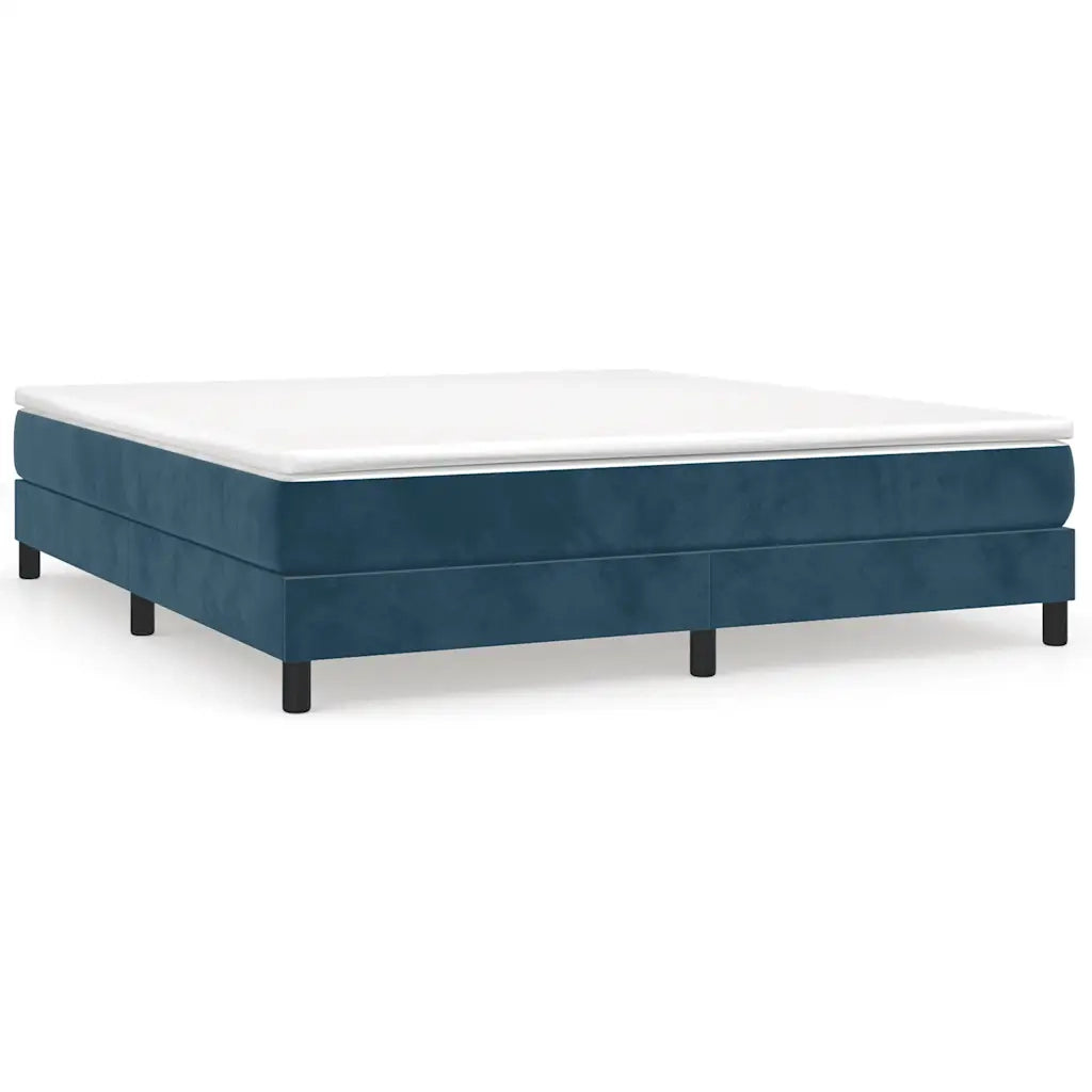 Giroletto a Molle con Materasso Blu Scuro 160x200 cm in Velluto 3144343
