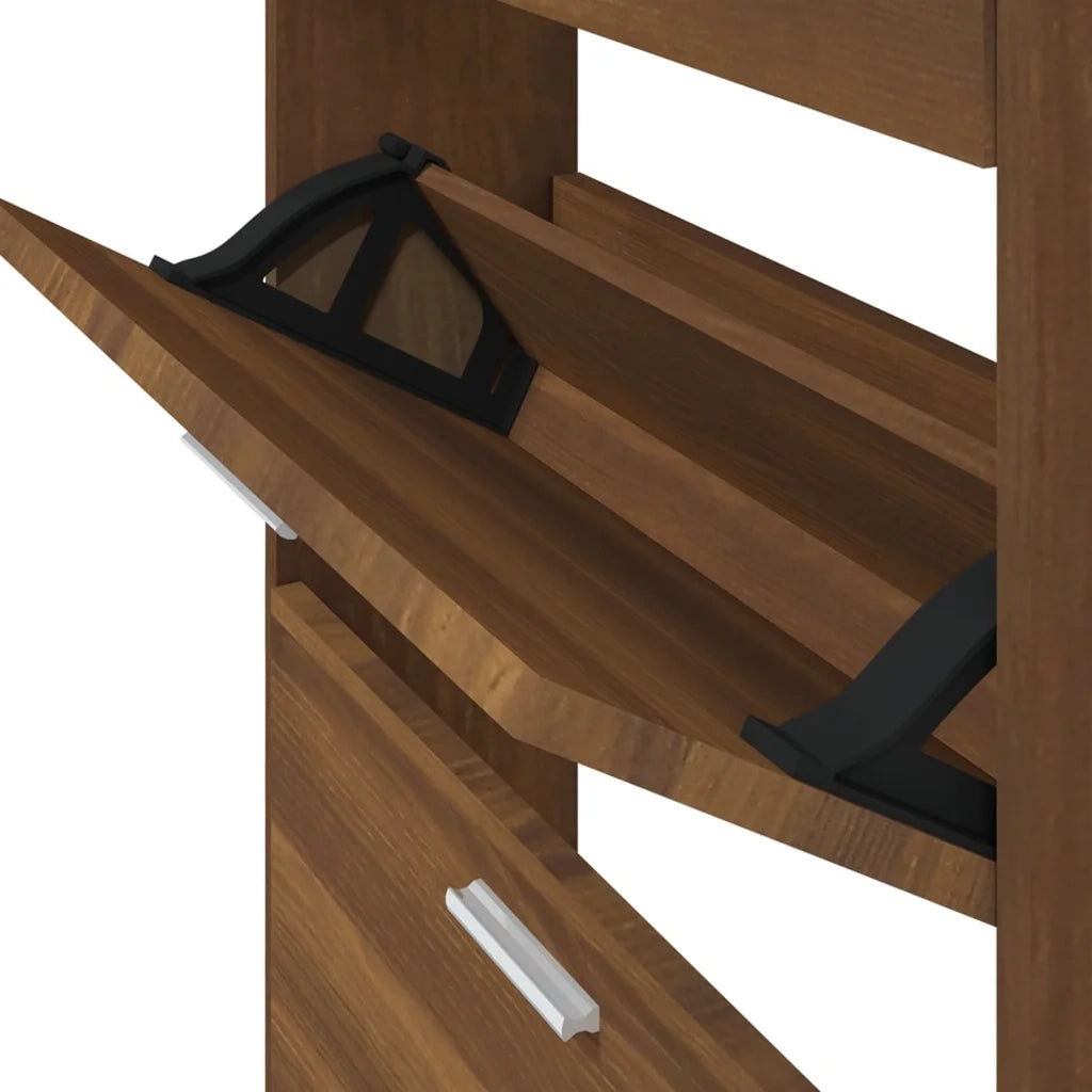 Scarpiera | Mobile per scarpe Rovere Marrone 59x17x108 cm in Legno Multistrato