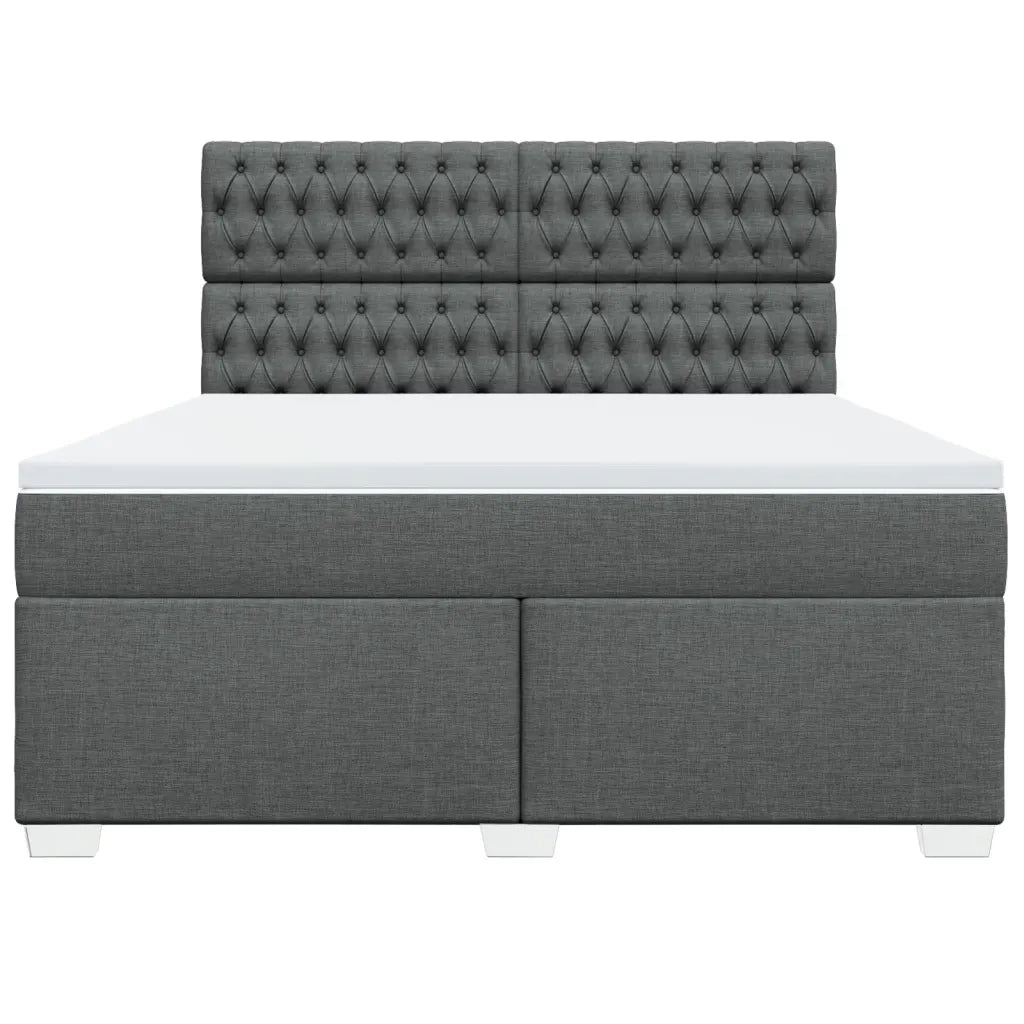 Giroletto a Molle con Materasso Grigio Scuro 180x200 cm Tessuto