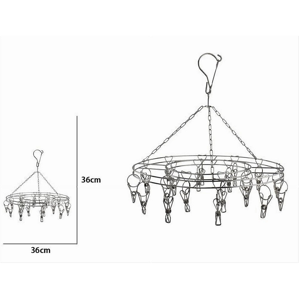 Trade Shop - Stendibiancheria 20 Mollette Rotondo 36 Cm In Acciaio Stendino Biancheria 10464 -