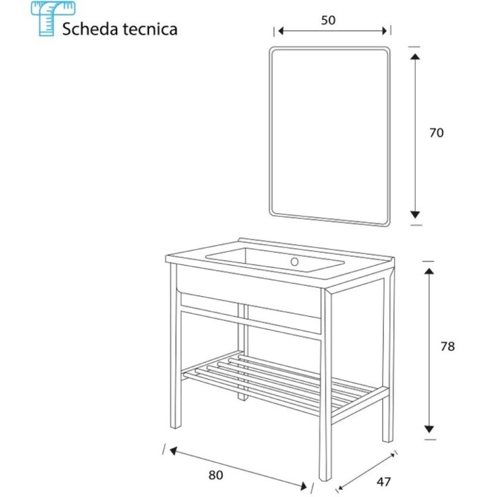 Composizione Bagno Metallo Nero