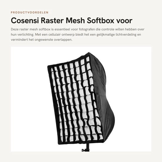 Set di Softbox con Raster - Controllo Direzionale - Impianto di Softbox - Cinture di Fissaggio - Progettazione Cellulare - Adatto per Fotografia di Ritratto - Modificatore di Luce