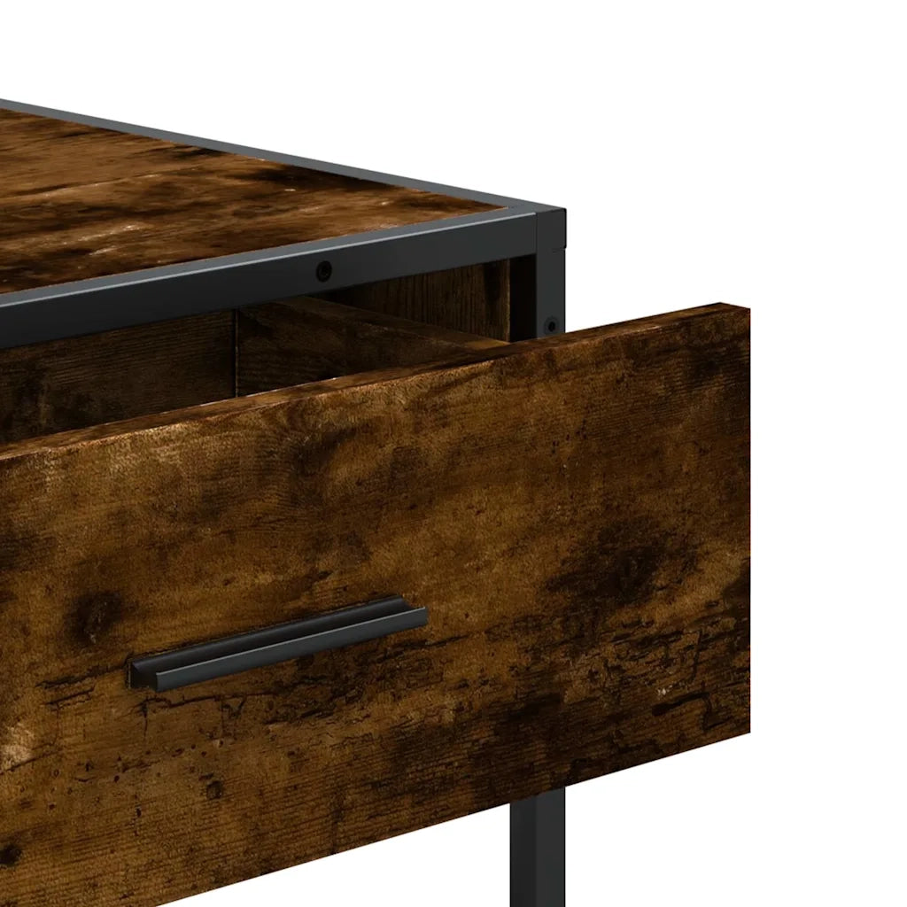 Tavolino Consolle-Tavolino da soggiorno-Tavolo Rovere Fumo 90x35x80 cm in Legno Multistrato 416578
