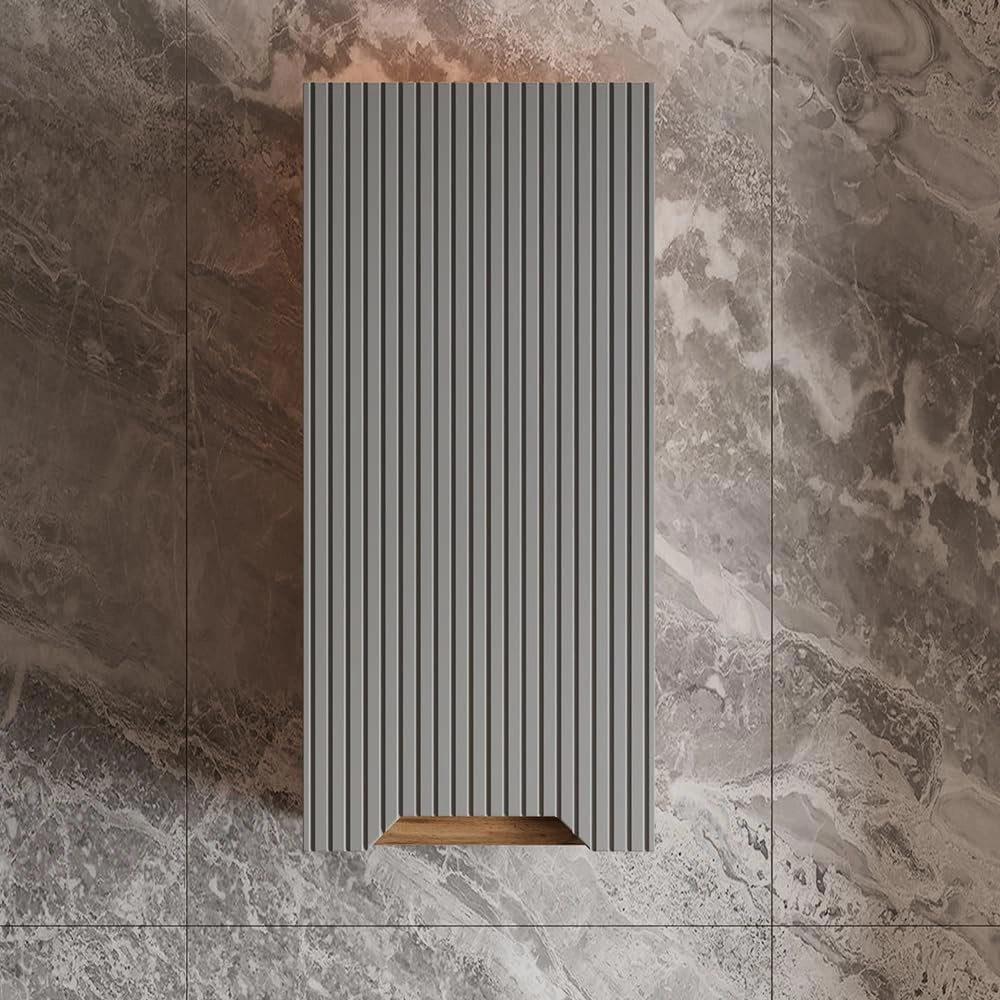 mobile bagno Lotta, Rovere/grigio a righe, 20 x 72.6 cm