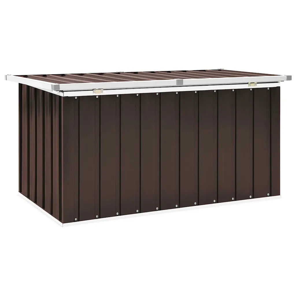 Baule da giardino marrone 129x67x65 cm 46264