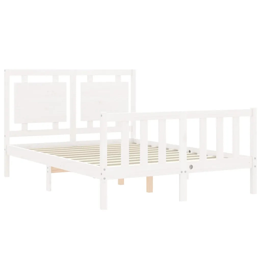 Giroletto senza Materasso-Struttura Letto Bianco 120x200 cm Legno Massello Pino 358092
