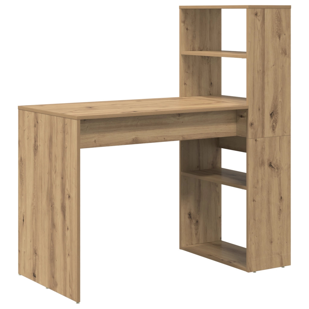 Scrivania con spazio di archiviazione Rovere Artigianale 113x54x120 cm Legno ingegnerizzato