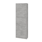Scarpiera slim salvaspazio cinque ante Beton Cemento 63x29x h190 cm