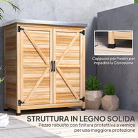 Armadio da Esterno 79x43x92 cm con Banco da Lavoro in Legno e Acciaio Zincato
