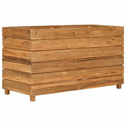 Fioriere | Cassetta per fiori | Letto Rialzato 100x40x55 cm Legno di Teak di Recupero e Acciaio