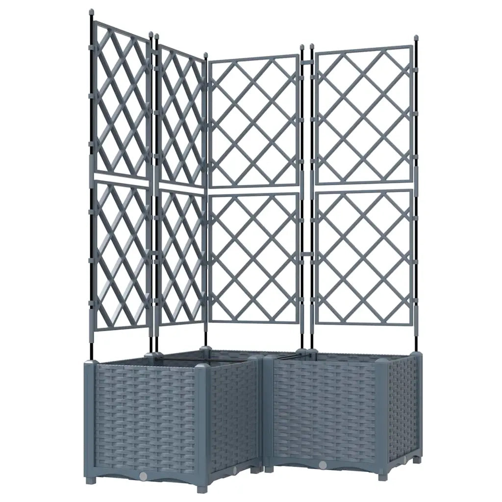 Vaso da giardino 3 pcs Grigio Chiaro 80 x 80 x 143 cm Plastica 42002887