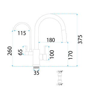 Rubinetto Da Cucina Rea Eco Fresh Black Mat