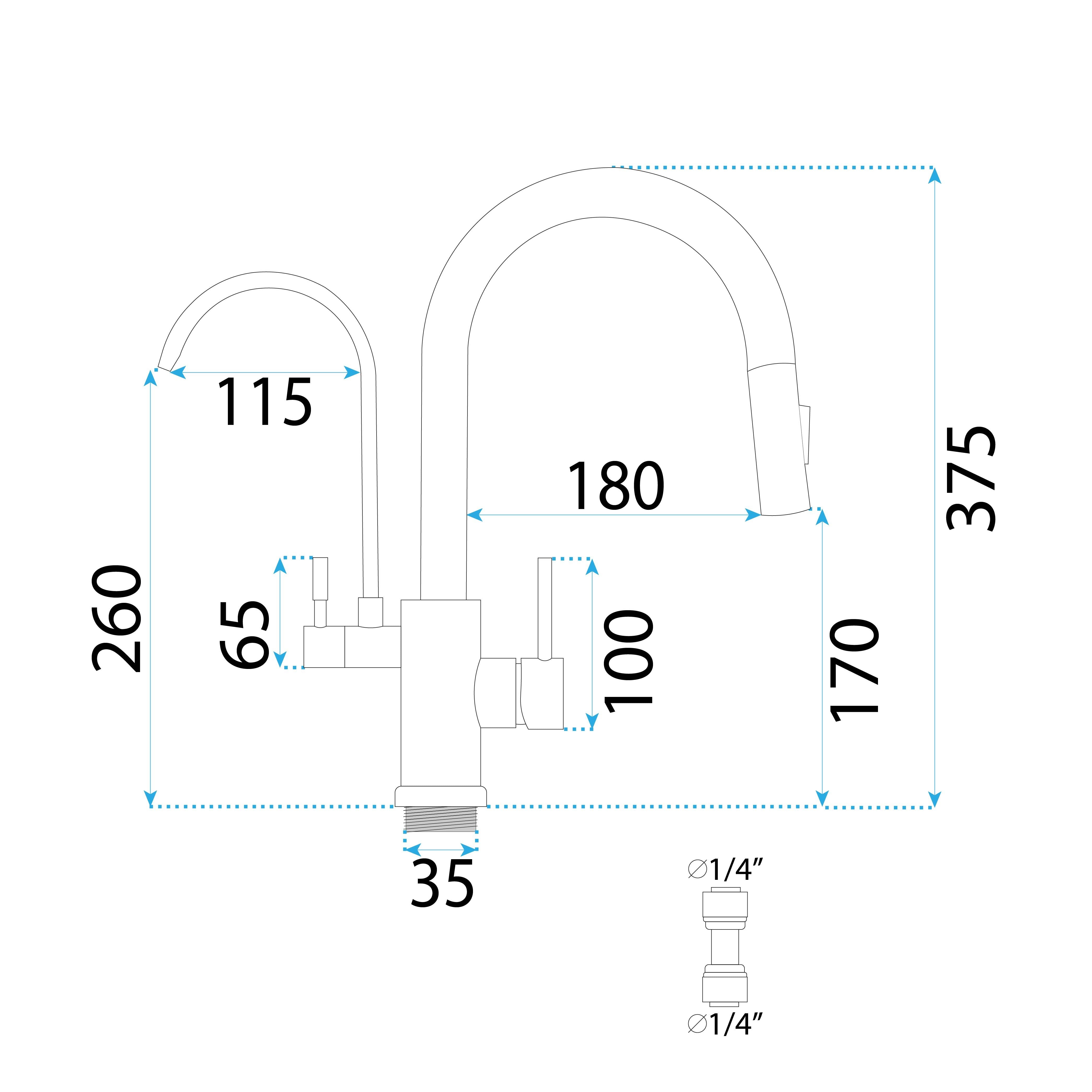 Rubinetto Da Cucina Rea Eco Fresh Black Mat