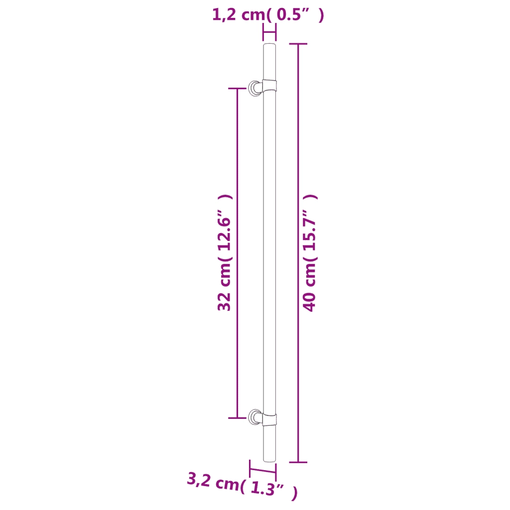 Maniglie per Mobili 20 pz Nere 320 mm in Acciaio Inox CFW9731968