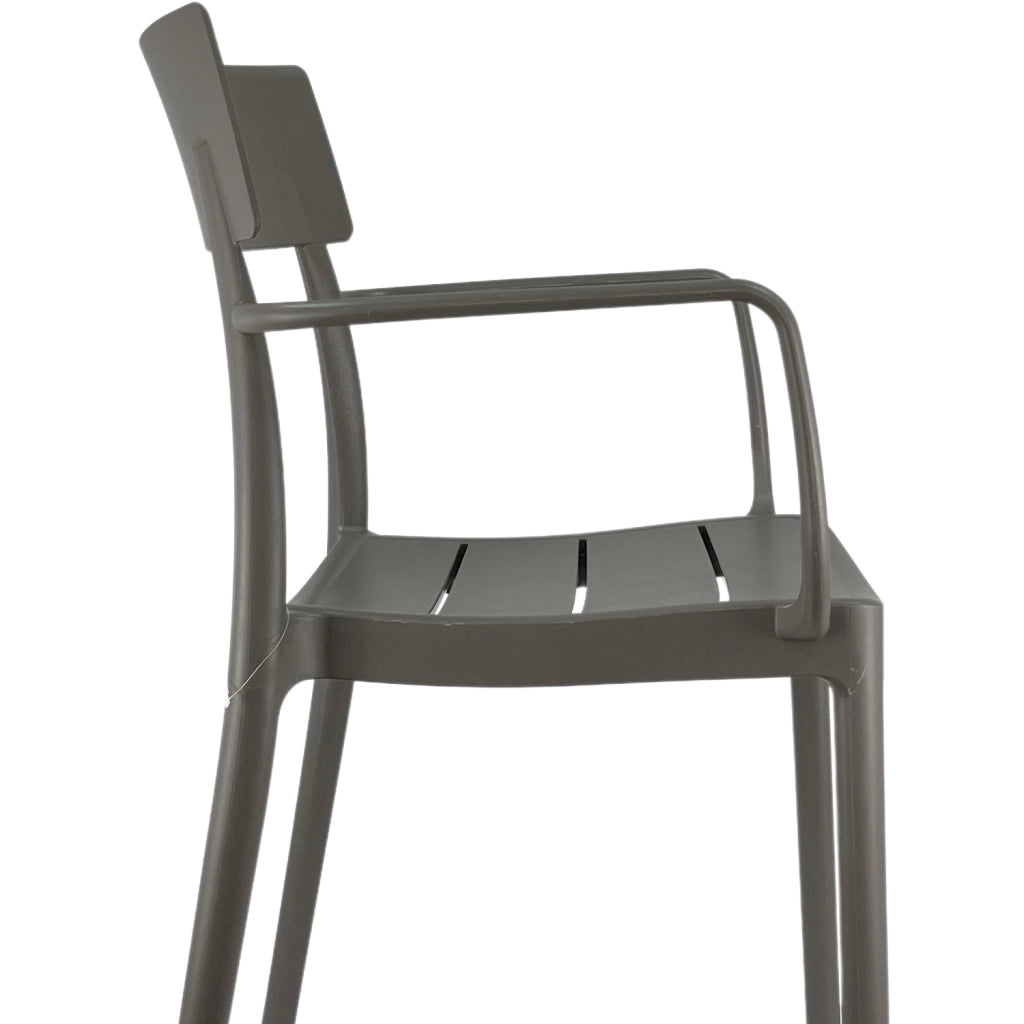 Marvin Sedia In Polipropilene Roma Da Interno Esterno Giardino Impilabile Design Sedie Con Braccioli Mod Tortora/1 Sedia