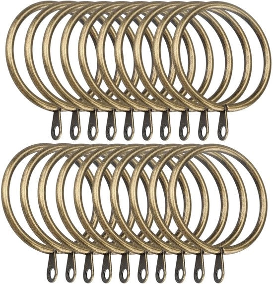 Giradischi in Acciaio - 20 pezzi - 45 mm di diametro interno - In Acciaio Antico - Decorativi - Resistenti e Stabili - Maniglie per Tende