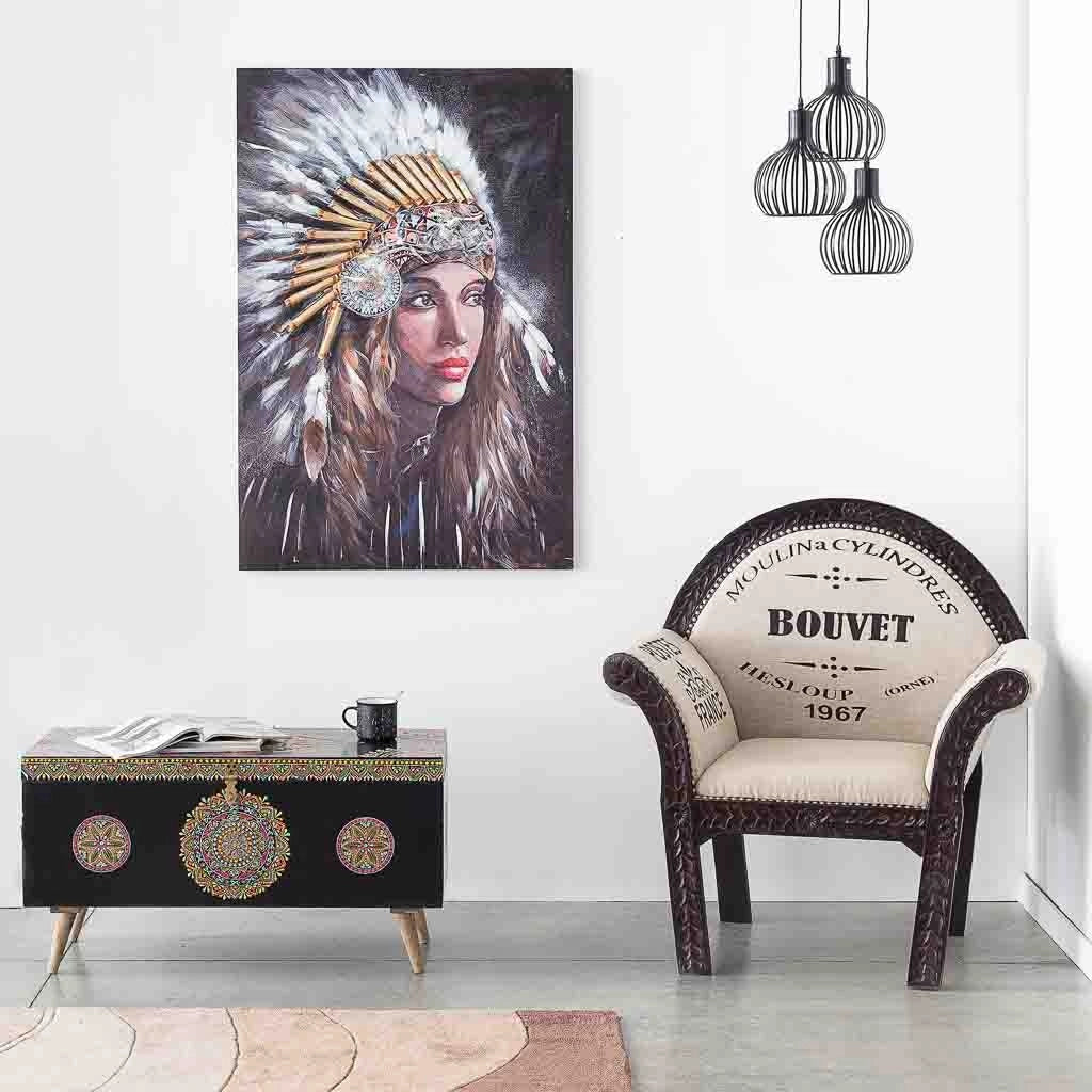 Quadro dipinto a mano con rilievo grigio 80x120x3h