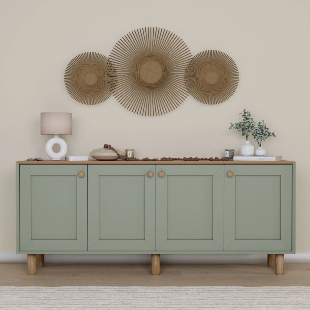 Credenza in legno "Bohem" - 180 x 40 x 75 cm - Verde