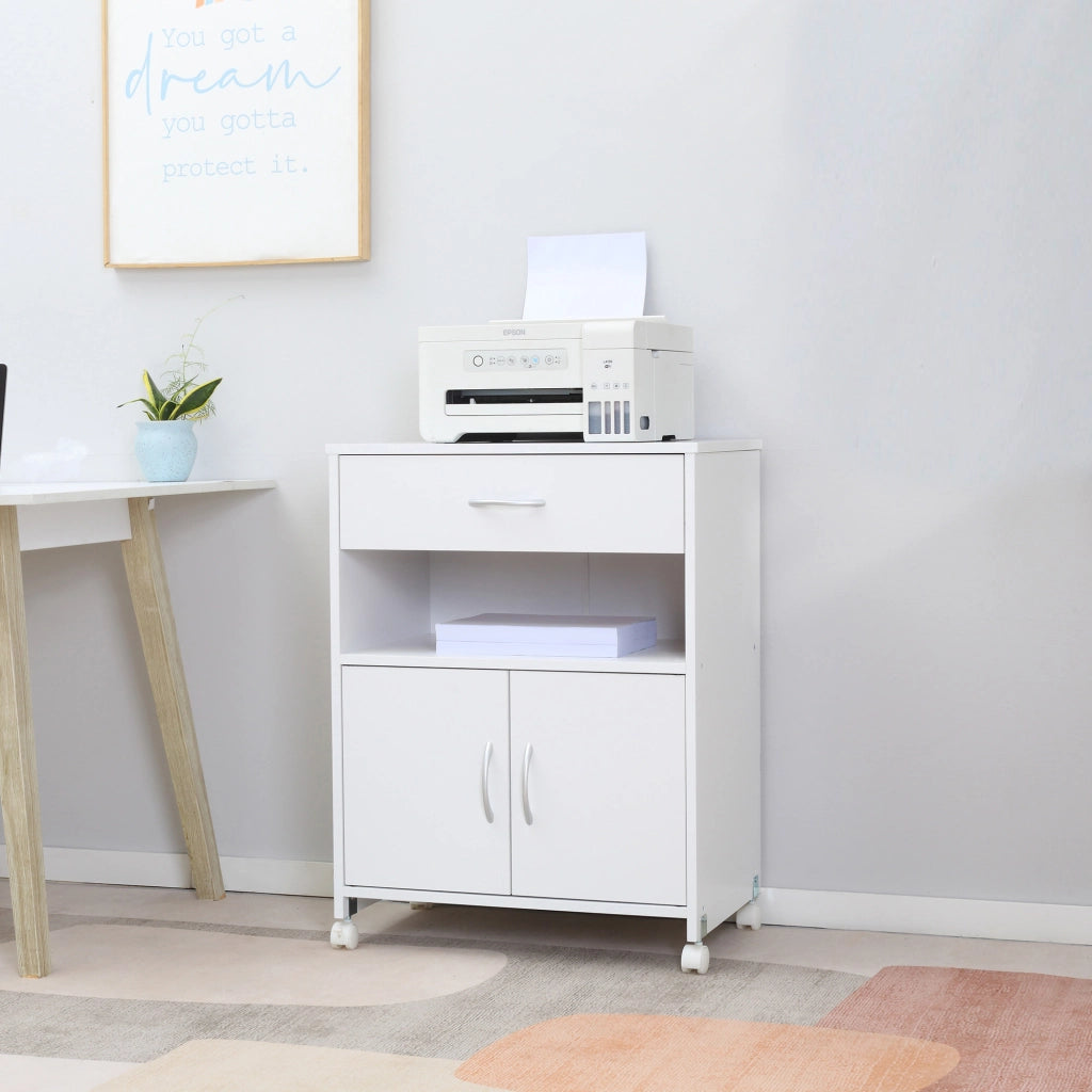Armadio per ufficio con ruote ¨C zephmum ¨C bianco 60x39x80 cm