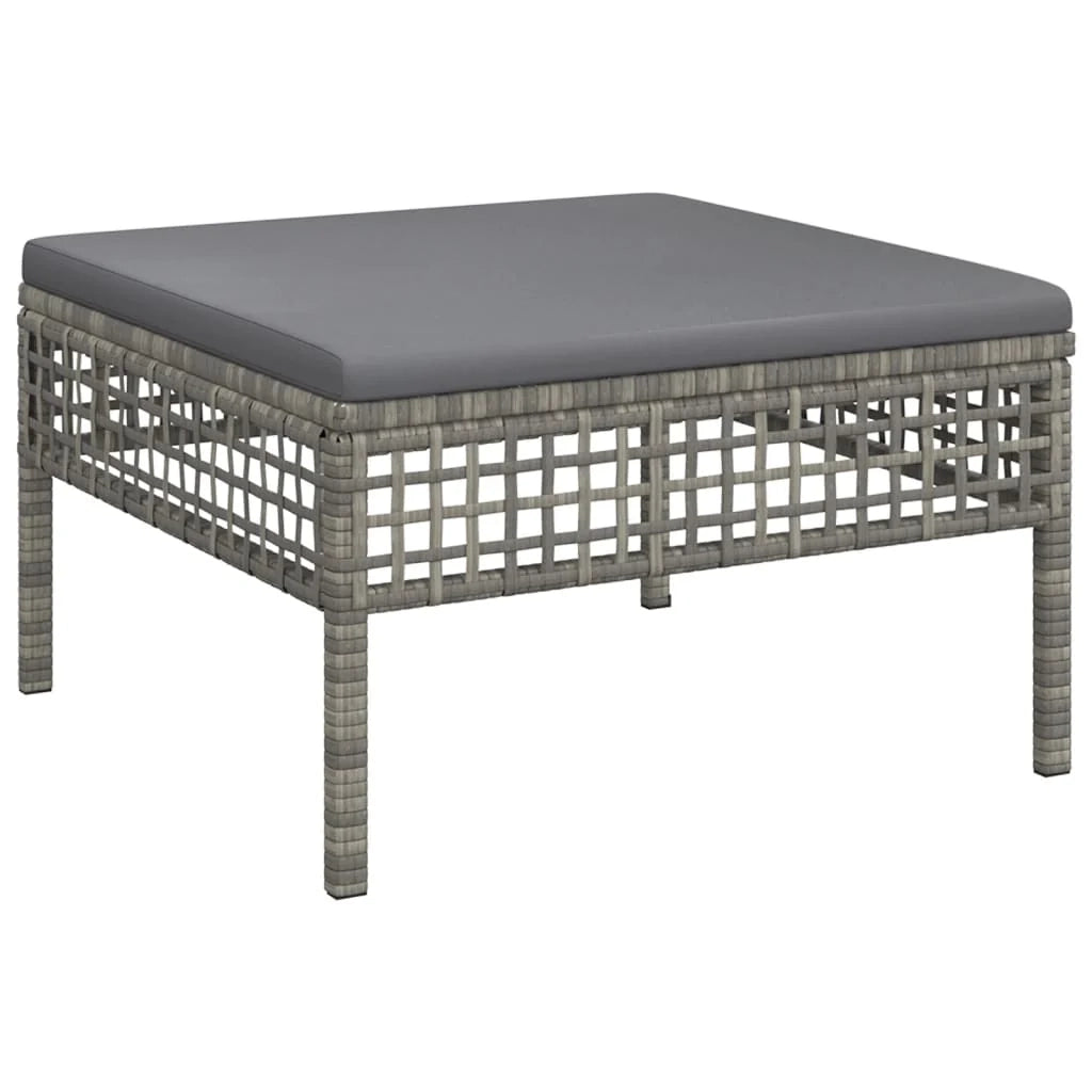 Set di mobili da giardino mobili da esterno set da 6 pezzi con cuscini resina intrecciata grigia 02_0016799