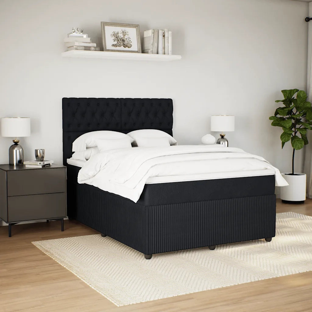 Giroletto a Molle con Materasso Nero 160x200 cm in Velluto 3292390