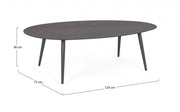 Tavolino da esterno ovale in alluminio antracite 120x75 cm - ADVENTURE