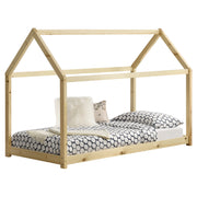 Letto per Cameretta Netstal a Forma di Casetta 90 x 200 cm Naturale [en.casa]