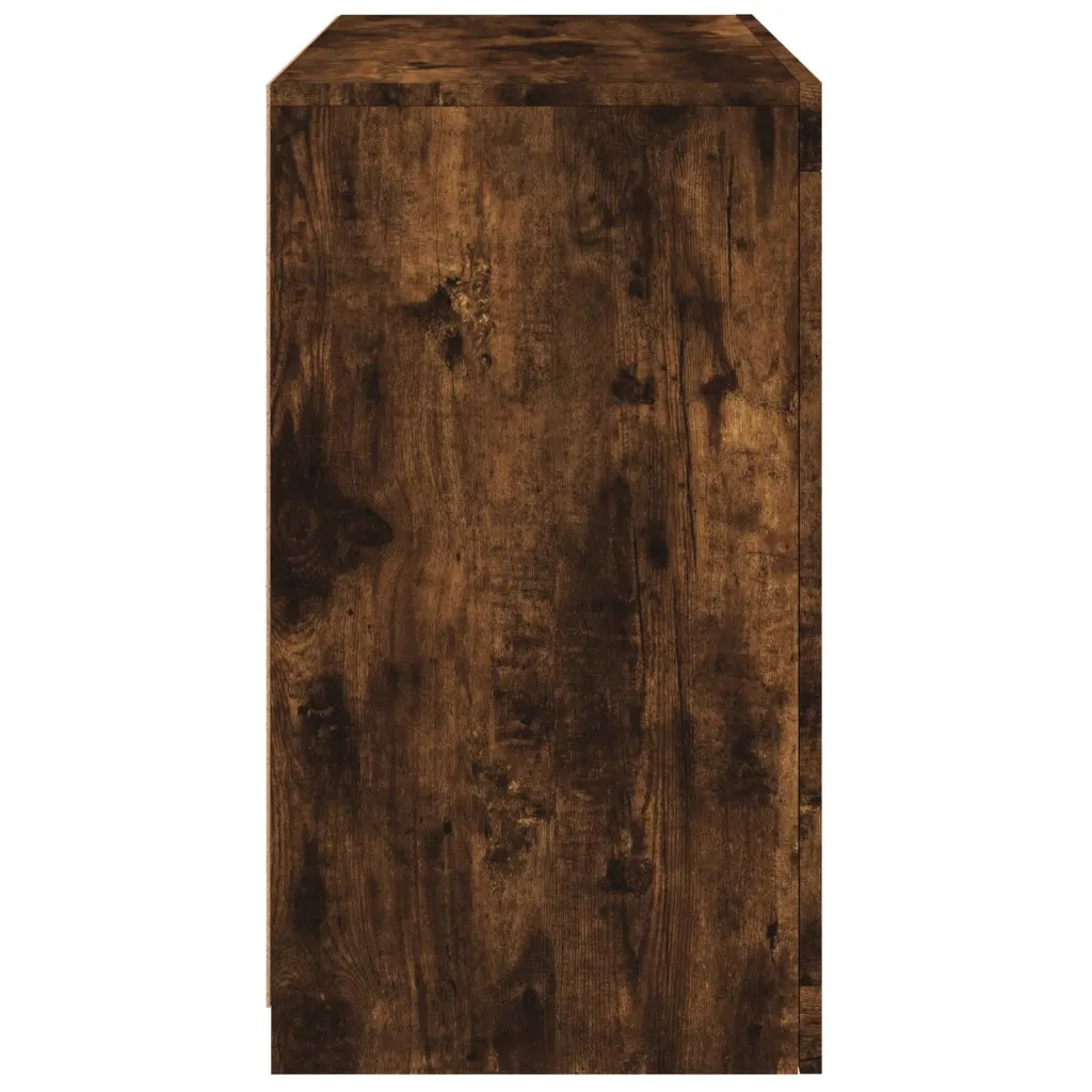 Credenza | Madia | Buffet da pranzo | Armadio da pranzo con Luci LED Rovere Fumo 60,5x37x67 cm