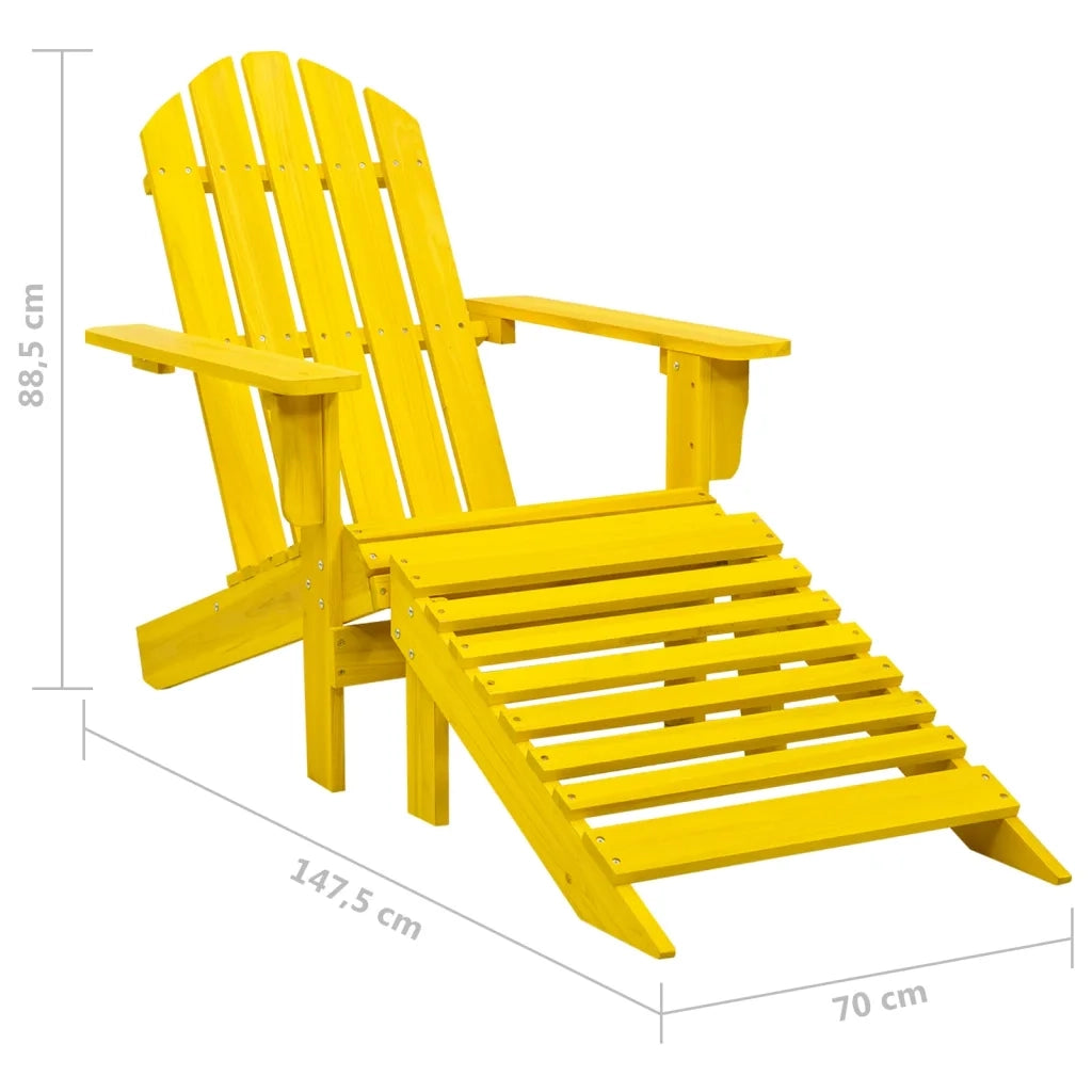 Sedia Giardino | Sedie da Esterno Adirondack con Ottomana Massello di Abete Gialla