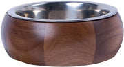Ciotola per cani, altezza 7,6 cm, larghezza 18,7 cm, materiale hout/acciaio inossidabile, colore marrone
