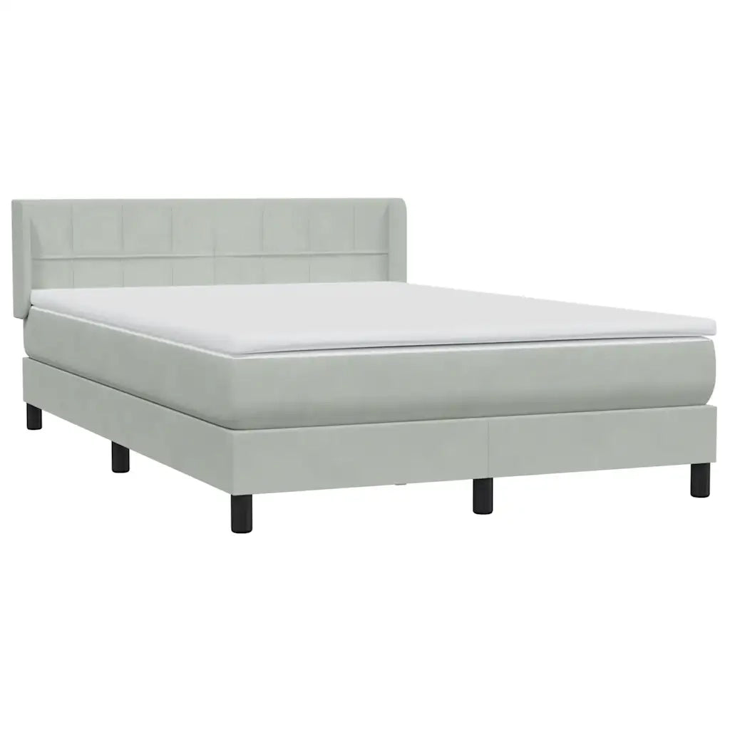 Giroletto a Molle con Materasso Grigio Chiaro 160x210cm Velluto 3318117