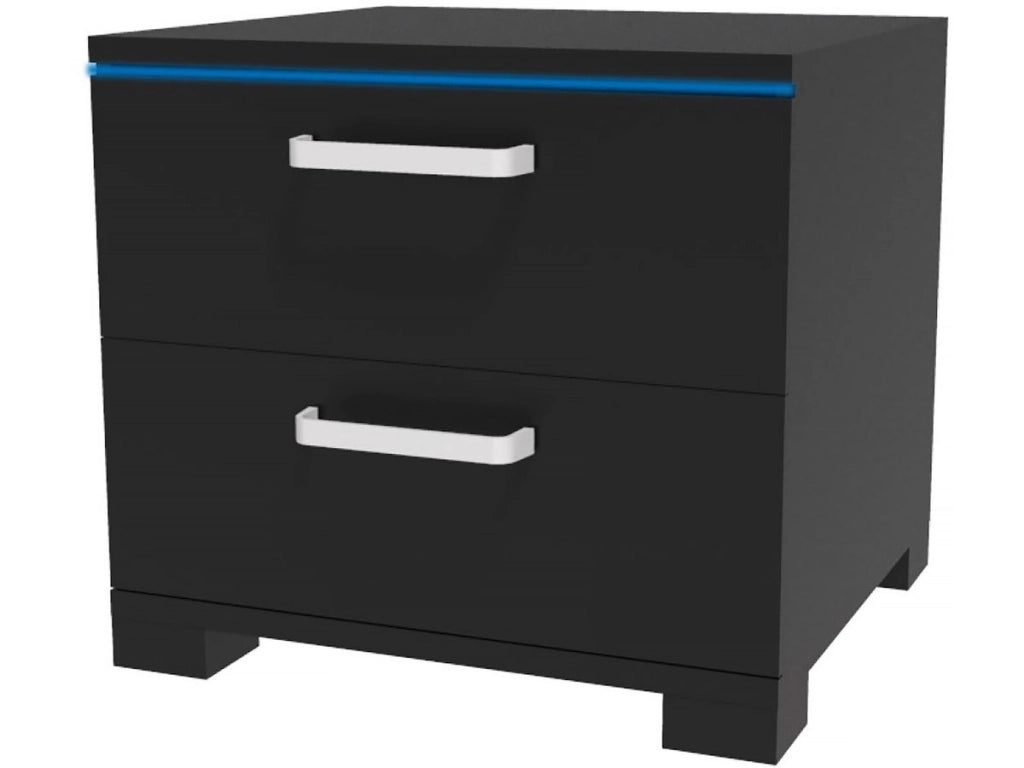 Comodino a LED "Karina" - 41 x 38 x 41,5 cm - Nero