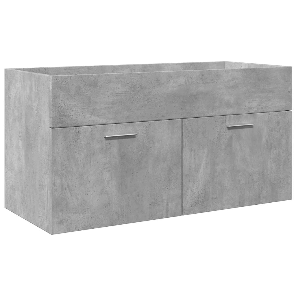 vidaXL Set Mobili da Bagno 3 pz Grigio Cemento in Legno Multistrato