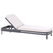Lettino da giardino moderno reclinabile con struttura in metallo Beige chiaro stile moderno