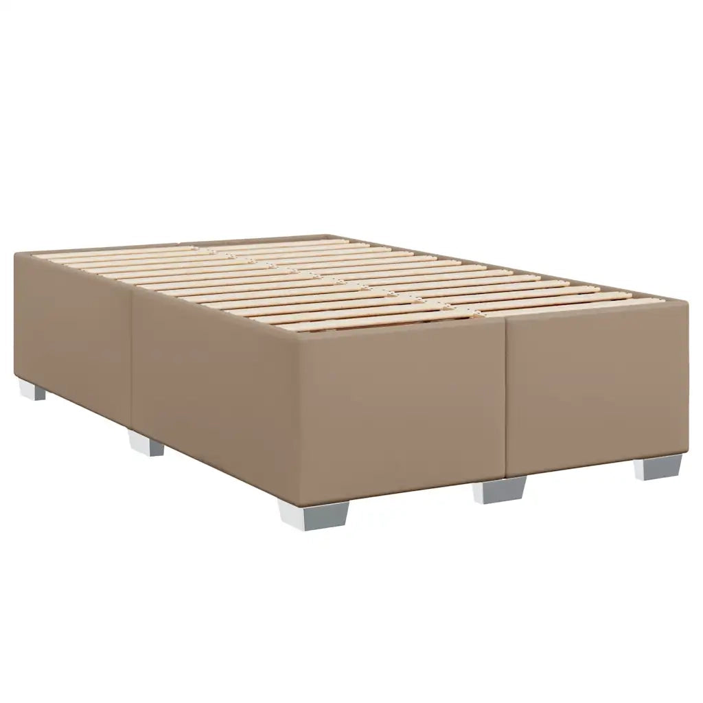 vidaXL Giroletto a Molle con Materasso Cappuccino 120x190cm Similpelle