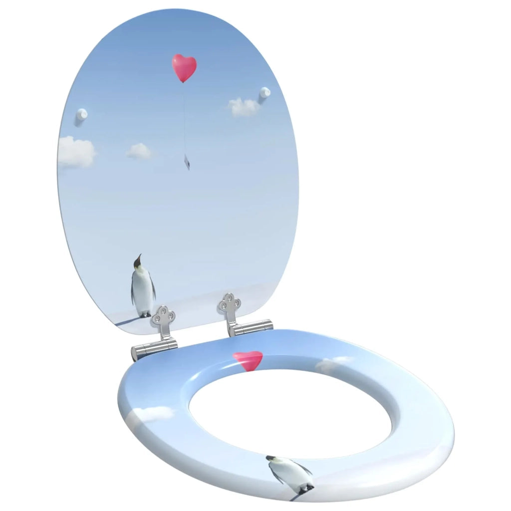 Sedile per toilette con chiusura morbida 2 pcs Blu 44 x 38 cm