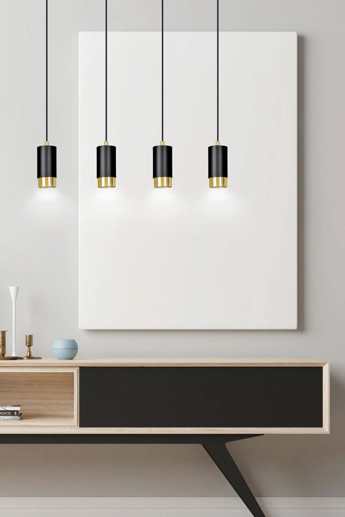Lampadario Emibig Fumiko 4xGU10 nero/oro regolabile